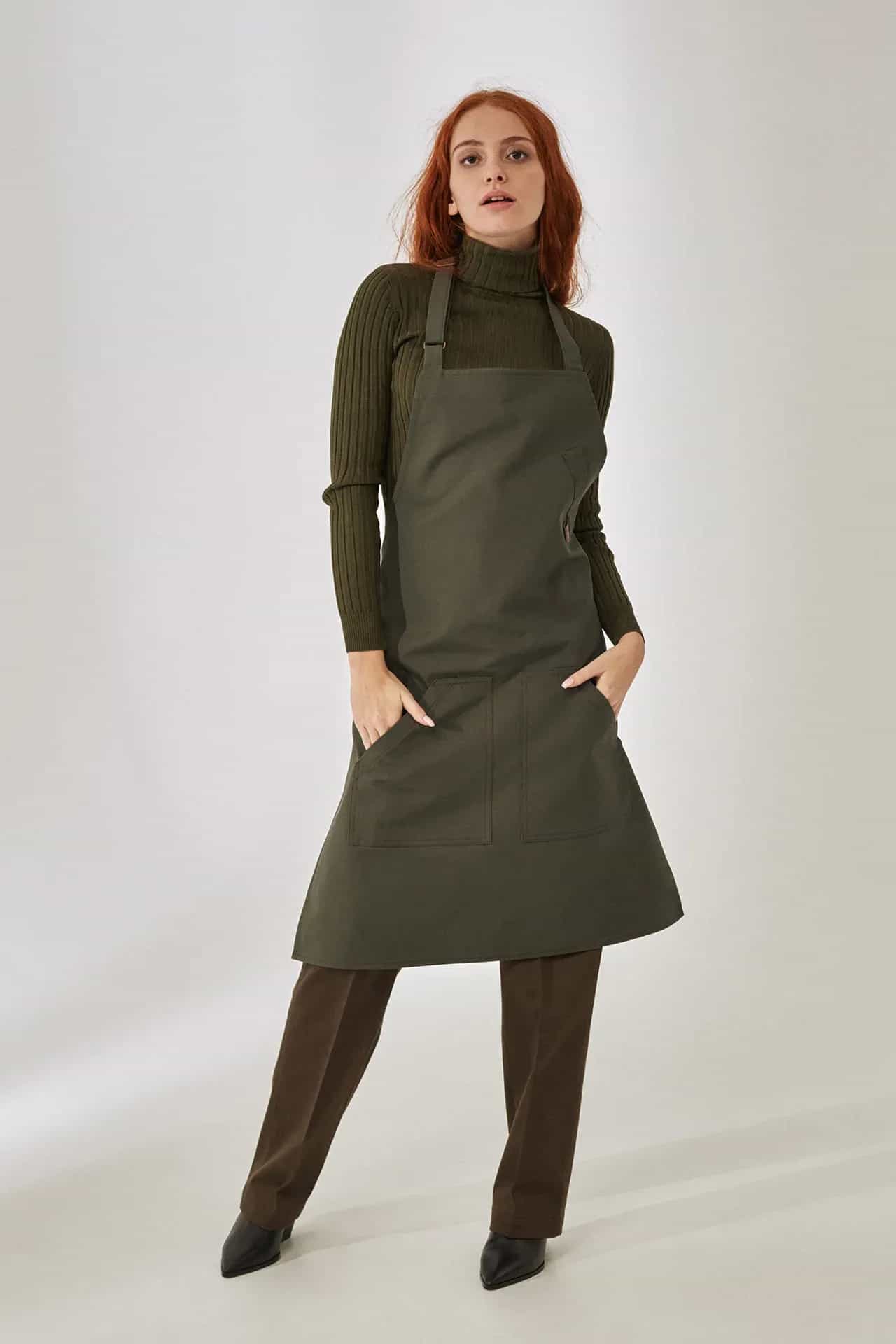Waiter male Apron Canvas Apron Green